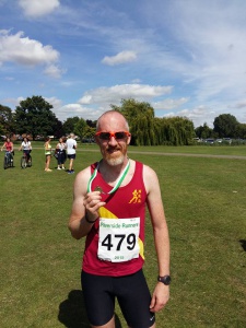 Peter Moor after the St Neots 10k